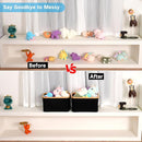 efluky Storage Baskets for Organizing, Fabric Storage Bins with Bamboo Handles, Collapsible Storage Baskets for Shelves and Closet (Black, 16.2'' x 13'' x 9.1'') by TinyTreasures Baby Boutique