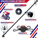 ZMTECH 2 Pack 6FT Black Flag Pole Kit for Outside House with Solar Light & Proud American Flag, 180° Adjustable Bracket and Upgraded Tangle-Free Ring 1" Stainless Steel Flagpole, Residential, Commercial by GreenHaven Gardens