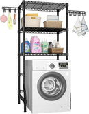 Ulif U8 Medium Laundry Room Storage Organizer, Over the Washer and Dryer Storage Shelves for Laundry Organization, 32.3”W x 17.3”D x 76.2”H, Suit Washing Machine Width within 29.9”, Hold 304 lb, Black by CozyNest Decor