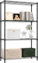 1000 lbs 4 Tier Shelf Metal Storage Shelves Shelving Wire Rack Heavy Duty Closet Organizers for Garage Kitchen Bathroom Laundry Black 13.8" D x 35.4" W x 59.5" H by CozyNest Decor