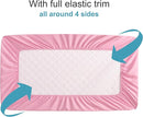 NTBAY 2 Pack Waterproof Mini Crib Mattress Protector, Quilted 24"x38" Fitted Mattress Cover - Machine Washable - Soft and Breathable Baby Mattress Pad Sheet for Mini Crib and Baby Playards, Pink by TinyTreasures Baby Boutique