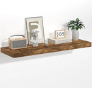 Floating Shelves - 10.3 Inch Deep Wall Shelf for Decor & Storage - Wall Mounted Display Shelving with Invisible Heavy-Duty Metal Bracket - 36" W x 10.3" D x 1.8" H - Set of 1 - Rustic Brown by CozyNest Decor