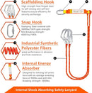 Full Body Safety Harness Tool Fall Protection，OSHA/ANSI Compliant,ASTM F1774certified | INTERNAL Shock Absorbing Lanyard（Orange） by TinyTreasures Baby Boutique
