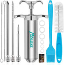 Marinade Injector Syringe and Brushes Set, Meat Injector Syringe with 3 Professional Marinade Injector Needles, Creates Tender Meat & Poultry Flavors, for BBQ Grill Smoker & Turkey & Brisket by GreenHaven Gardens