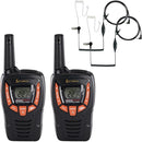 Cobra ACXT345 Weather-Resistant Walkie Talkies & Compatible Cobra Surveillance Headset - Rechargeable, 22 Channels, Long-Range, 2 Two-Way Radios, 2 Headsets, Black/Orange by TinyTreasures Baby Boutique