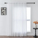 MYSKY HOME Patio White Curtains for Sliding Door, Living Room Curtains & Drapes Soft Cotton Farmhouse Window Treatments 90 inch Length 1 Panel Set Linen Look Semi Sheer Draperies, 100" W x 90" L by CozyNest Decor