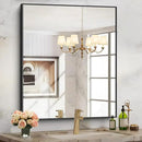 Black Bathroom Mirror for Wall, 30x36 Inch Rectangle With Metal Frame, Modern Vanity for Bathroom Living Room, Entryway Hangs Horizontal or Vertical by CozyNest Decor
