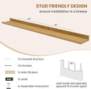 Axeman Picture Ledge Shelf, Floating Shelves for Wall Decor Storage Set of 6, 48 inch Floating Wall Mounted Shelves, Shelves with Lip for Living Room, Bedroom, Nursery, Bathroom, Kitchen, Oak by TinyTreasures Baby Boutique