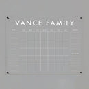 Personalized Clear Acrylic Calendar for Wall, Calendar Whiteboard for Wall, Dry Erase Wall Calendar, Wall Calendar Organizer System for Home (Block, White, 47.5"W x 36"H) by TinyTreasures Baby Boutique