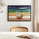 ElephantStock Baseball In Stadium Wall Art - Horizontal Framed Canvas - 1-Piece Living Room Wall Decor - Car Photography Canvas Print - Brown and Beige Decor for Wall - 25" X 17" by CozyNest Decor