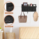Shelf with Hooks, Coat Rack Wall Mount with 6 Double Metal Hooks, 17 Inch Farmhouse Wall Hooks with Shelf, for Entryway, Bathroom, Kitchen, Black by CozyNest Decor