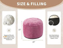 Round Storage Ottoman Bench 20"x15" Round Ottoman Cover with Foam Floor Chair Farmhouse Puff Ottom Pouf Stool for Bedroom Soft Large Pouf Ottom Purple Foot Stool Ottom for Accent Chair by CozyNest Decor
