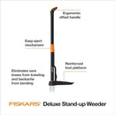 Fiskars 4-Claw Stand Up Weed Puller Tool, Gardening Hand Weeding Tool with 39" Long Ergonomic Handle with Easy-Eject Mechanism by GreenHaven Gardens