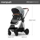 Mompush Ultimate2 Baby Stroller, Premium Convertible Full-Size Stroller for Toddler, Reversible Seat with One Hand Recline Adjustment, Car Seat Adapter Included by TinyTreasures Baby Boutique