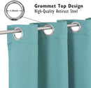 ChrisDowa Blackout Curtains 63 inches Long for Bedroom - 2 Panels Set Grommet Thermal Insulated Room Darkening Curtains for Living Room (Aqua, 52 x 63 Inch)