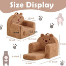 Toddler Chair,Sherpa Bear Kids Chair,Toddler Couch Fold Out,Children Reading Chair,Flip Out Kids Couch,Toddler Sofa Convertible for Age 1-3(Brown Bear) by TinyTreasures Baby Boutique
