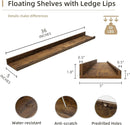 Picture Ledge Shelf, Wood Floating Shelves Set of 2, 36 inch Picture Ledge Shelves, Photo Ledge Nursery Book Shelves Wall Mounted for Living Room Kids' Room Bedroom, Color Brown by TinyTreasures Baby Boutique