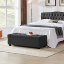 48" Ottoman with Storage, Storage Ottoman Bench with Safety Hinge, Upholstered Entryway Bench with Seating for Bedroom, Living Room, Holds up to 330 lb, Dark Gray by CozyNest Decor