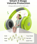 seenda Kids Wireless Active Noise Cancelling Headphones, 60H Playtime, Safe Volume (74/85/94dB), Bluetooth 5.4, Type-C Foldable Headphones with Mic for School, iPad, Airplane, Travel, Green by TinyTreasures Baby Boutique