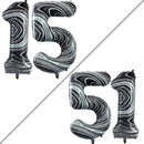 GOER Number 15 Balloons for 15th Birthday Sweet 15 Party Decorations,42 Inch Jumbo Foil Helium 51 Balloons for 51st Birthday Party Decoration (Marble Black) by TinyTreasures Baby Boutique