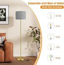 Ambimall 60'' Modern Floor Lamp with Shade, Tall Lamps for Living Room, Bedroom, Office, Dining Room, Linen Grey Shade with Brushed Gold Pole(Without Bulb) by CozyNest Decor
