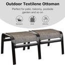 Patio Outdoor Ottoman Footstools Assembled Aluminum Footrest Side Table Small Chairs Patio Ottoman 2 Set Brown by CozyNest Decor