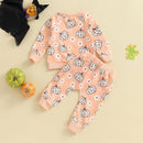 0-4T Toddler Boy Girl Halloween Outfit Fall Clothes Ghost Long Sleeve Sweatshirt Top Pants Baby Halloween Clothes by TinyTreasures Baby Boutique