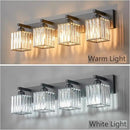 Modern 4-Light Black Crystal Bathroom Vanity Light Fixtures by CozyNest Decor