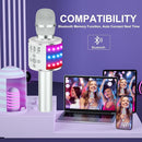 BONAOK Karaoke Microphone for Kids & Adults - Bluetooth Microphones Singing Mic with Disco Lights, Echo Effect, Built-in Speaker Portable Karaoke Player for Party Travel Gifts Q78(Silver) by TinyTreasures Baby Boutique