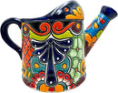 Talavera Watering Can Planter Large Flower Pot Large Mexican Pottery Folk Art Hand Painted Home Decor Garden Ceramic Handmade Multicolor 15" (Coablt Multi) by CozyNest Decor