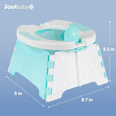 Jool Baby Portable Potty Training Chair with Travel Bag and 30 Liners, Foldable, Indoor/Outdoor Use, Camping (Aqua) by TinyTreasures Baby Boutique