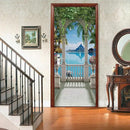3D Door Stickers Murals - Landscape - Peel and Stick - Waterproof & Washable - Matt Finish - Modern Style - White - 34.6" x 78.7" - 2 Pieces by GreenHaven Gardens