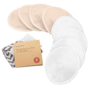 Organic Nursing Pads - 8 Washable Viscose Derived from Bamboo Breastfeeding Pads, Wash Bag, Reusable Breast Pads for Breastfeeding, Nipple Pads for Breastfeeding Essentials(Bare Beige, M 3.9") by TinyTreasures Baby Boutique