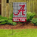 College Flags & Banners Co. Alabama Crimson Tide Houndstooth Pattern Garden Banner Flag with Stand Pole Holder by GreenHaven Gardens