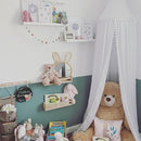 Bed Canopy with Pom Pom Cotton Canopy for Kids Crib Baby Girl Netting Cover Canopy Crib Curtain Reading Nook Hanging Tent Nursery Play Game Castle Room Decoration (White) by TinyTreasures Baby Boutique