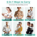 Baby Carrier, Newborn to Toddler(25-60 lbs), Adjustable Detachable 6-in-1 Ergonomic Toddler Carrier, Easy-to-Use, Front & Back Carry & Baby Hip Carrier for Hands-Free Parenting by TinyTreasures Baby Boutique