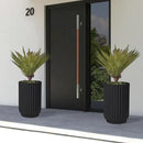 Classic Roman Column Style Planter | 20" Tall | Black & White Options | Ideal for Entrance & Living Room Corner | Durable Fiberglass Composite by CozyNest Decor