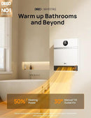 Dreo Smart Wall Heater, IP24 Electric Space Heater with ALCI Plug for Indoor Use, 30° Oscillation, Adjustable Thermostat, Remote Control, Works with Alexa, 24H Timer, Easy-mounted Heater for Bathroom by CozyNest Decor