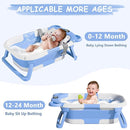 TPN Collapsible Baby Bathtub, Baby Bath Tub with Soft Cushion & Real-Time Thermometer, Baby Bathtub Infant to Toddler Tub (0-36 Months), Portable Newborn Travel Bath tub by TinyTreasures Baby Boutique
