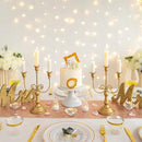Sziqiqi Gold Taper Candle Holder for Centerpiece - 3-arm Candlesticks Holder for Wedding Table Centerpieces Metal Candle Stick Holders for Fireplace Mantle Set of 6 by CozyNest Decor