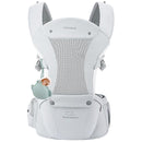 Bebamour Baby Carrier with Hip Seat,All-Position Breathable Mesh Hip Seat & Carrier 0-36Months with Head Hood, 3 PCS Teething Pads, Waist Extender,Storage Bag & Pacifier Case (Grey) by TinyTreasures Baby Boutique