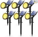 Solar Spot Lights Outdoor, 21 LEDs Brightness Solar Flag Lights Outdoor IP67 Waterproof Solar Garden Stake Lights, 2-in-1 Adjustable Solar Power Outdoor Lights for Fence Warm White(6 Pack) by GreenHaven Gardens