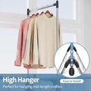 APEXCHASER Clothes Drying Rack with High Hanger, Foldable 3-Level Drying Racks with Shoe Rack, Crossbar and Vertical Rod Laundry Stand with Adjustable Wings Silver by CozyNest Decor