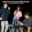Karaoke Machine, Portable Bluetooth Speaker with 2 Wireless Karaoke Microphones, Karaoke Machine for Adults Kids with Subwoofer, LED Light Support TWS/FM/USB/AUX for Home Party Outdoor by TinyTreasures Baby Boutique