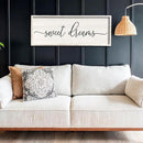 Sweet Dreams Wall Decor Above Bed 32''×12'' Master Bedroom Large Sweet Dreams Sign Farmhouse Wall Decor Guest Room Wood Rustic Framed Wall Art Hanging Decoration (White) by CozyNest Decor
