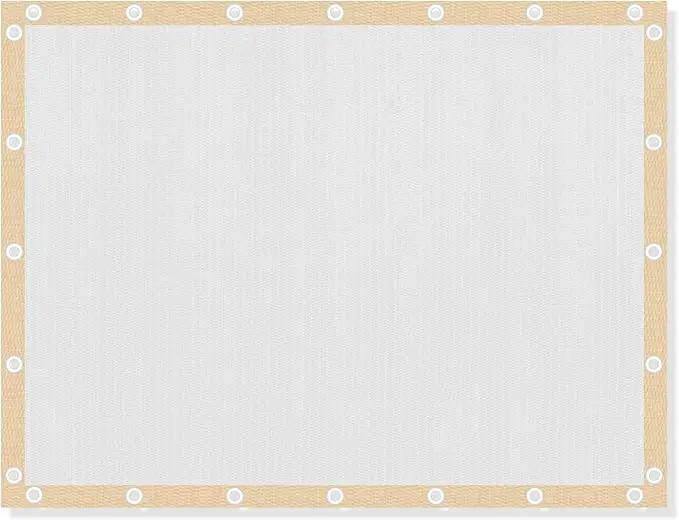 VICLLAX Shade Fabric Sun Shade Cloth with Every 2 FT Grommets for Patio Garden Pergola Cover Canopy 19x20 FT, Cream