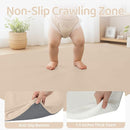 Bella’s Friends Foldable Baby Play Mat for Floor, 50"x50" Vegan Leather Playpen Mat, 1.2" Extra Thick Foam, Non-Toxic, Wipe-Clean, Travel-Ready, Non-Slip Crawling Mat for Kids Toddlers&Infants, Beige by TinyTreasures Baby Boutique