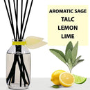 LOVSPA Reed Diffuser Set, Sage & Citrus Scented Oil Diffuser with Sticks, Home Fragrance Accessories for Bathroom Shelf Decor, Aroma Diffusers for Home or Office Desk, USA Made by CozyNest Decor
