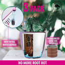 GARDENIX DECOR Self Watering Pots for Indoor Plants 3 Pack - Flower Pot with Water Level Indicator for Plants, Grow Tracking Tool - Self Watering Planter Plant Pot - Coco Coir - Purple by GreenHaven Gardens