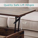 Coffee Table with Storage, Rustic Brown Square Coffee Tables for Living Room, Lift top Coffee Table with Large Hidden Compartment, Smart Cocktail Tables with Flip Top Lids for Home Office by CozyNest Decor
